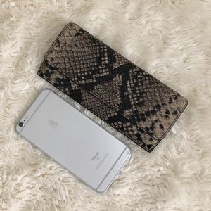 Coach Snakeskin Embossed Leather Slim Wallet